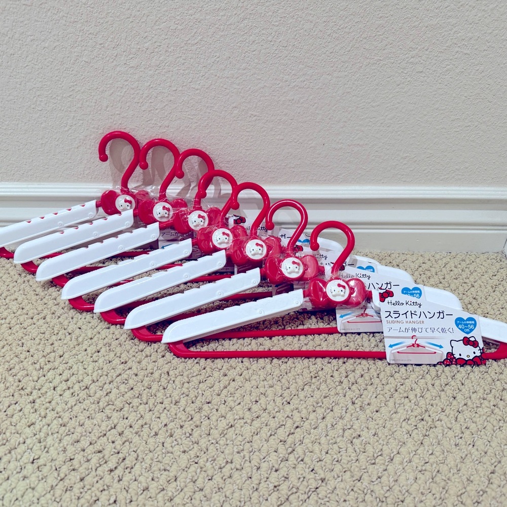 Hello Kitty Sliding Hangers - Set of 7. NEW with TAG